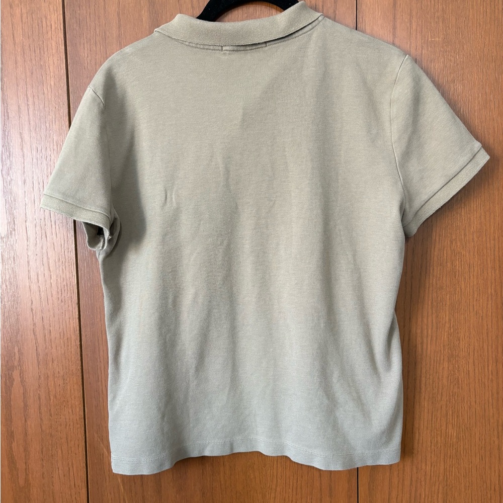 Lauren Ralph Lauren Olive Green Polo Crop Top Size Large Cotton Slim Fit Y2K - Picture 5 of 7